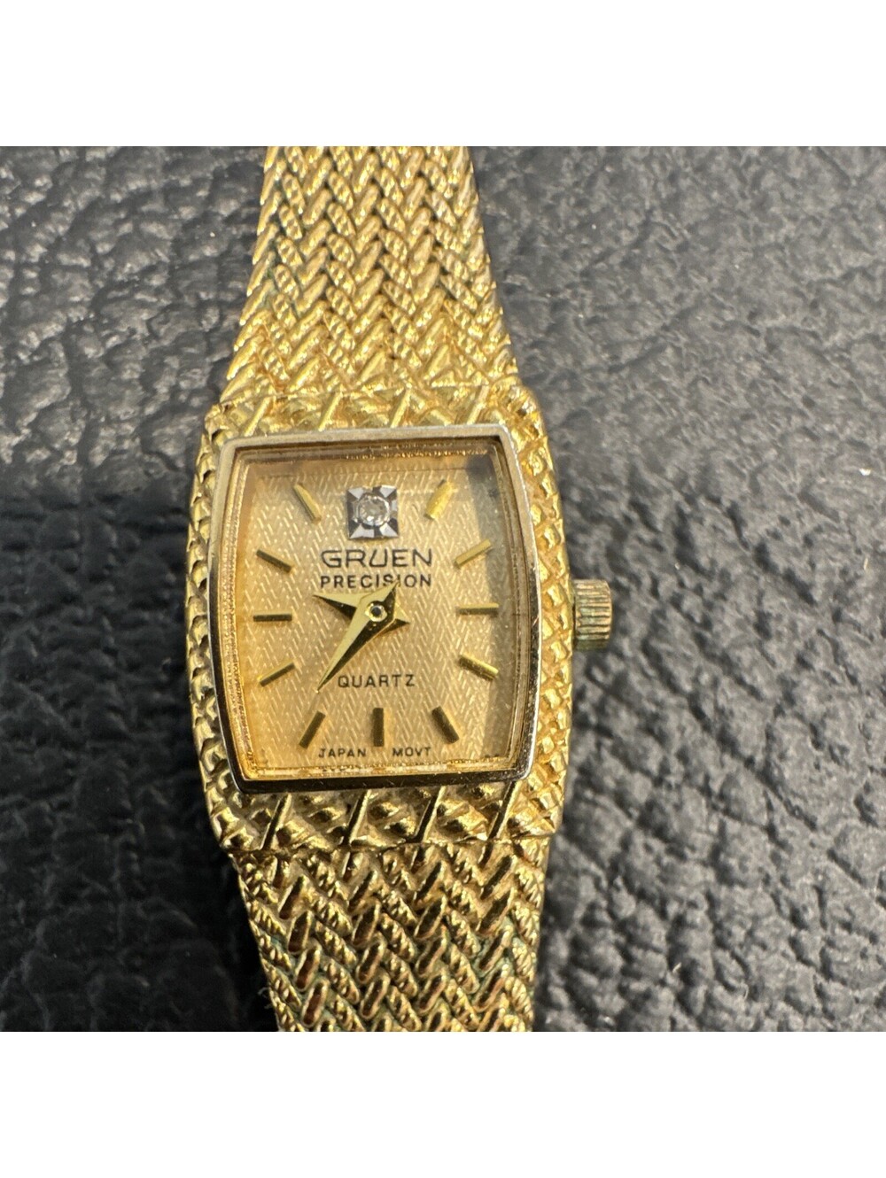 Gruen Precision Women’s Quartz Rectangular Gold Tone Bracelet Watch Analog Dial